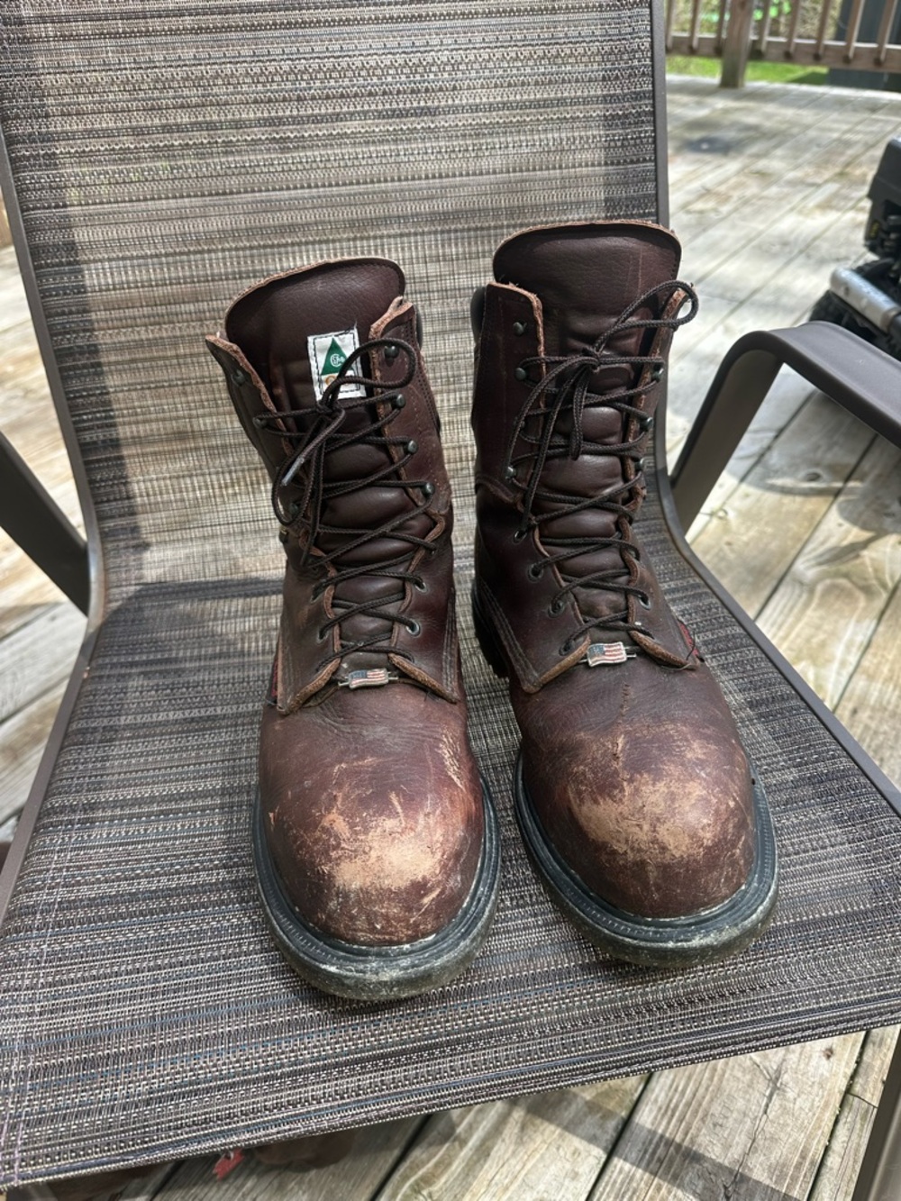 Red Wing Shoes Brown Leather Lace-Up Work Boots